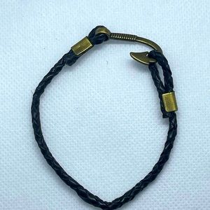Brass and leather bracelet